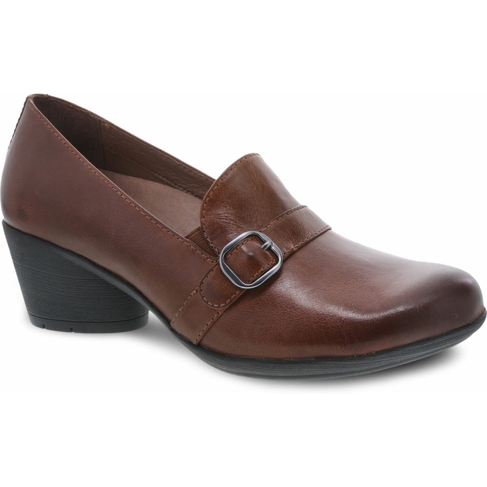 Dansko Rosalie Burnished Calf Mules Brown Size 37 US 6.5-7